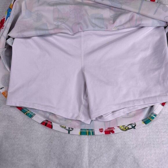 Queen Of The Court Colorful Cocktails Print Tennis Skort Skirt Women's Sz Medium - Picture 7 of 13